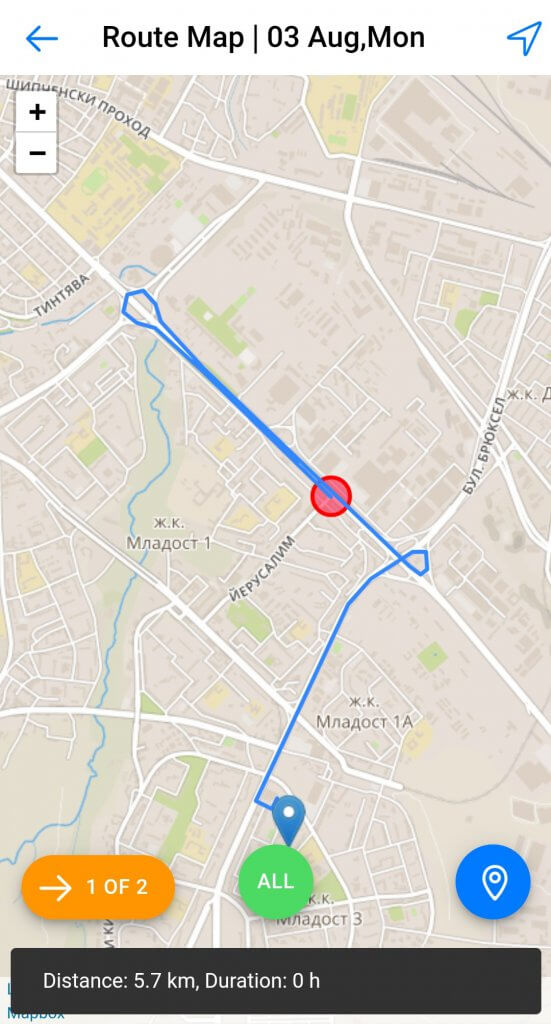 Dynamics Mobile Merchandise screenshot route map